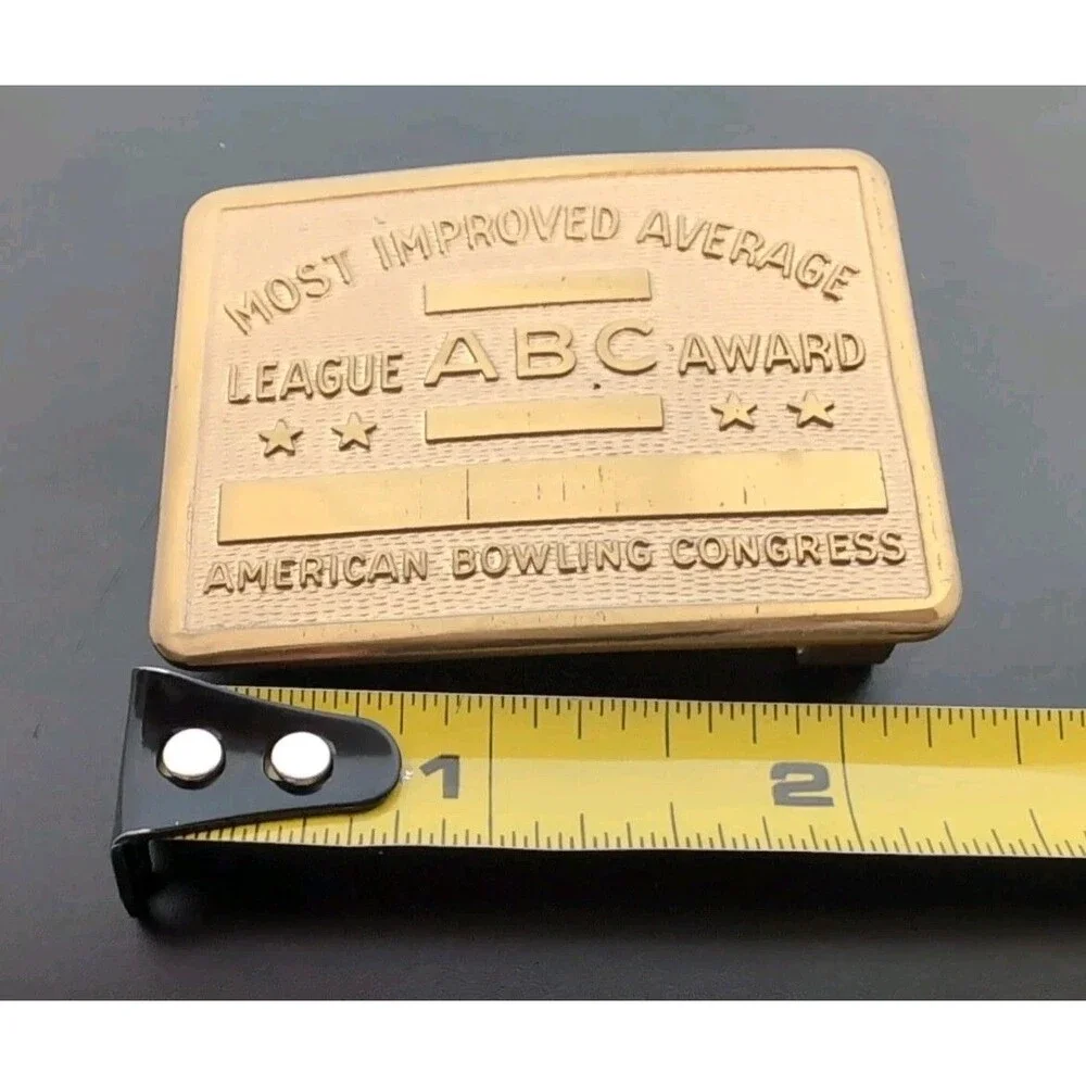 VINTAGE AMERICAN BOWLING CONGRESS BELT BUCKLE MOST IMPROVED AVERAGE AWARD SMALL